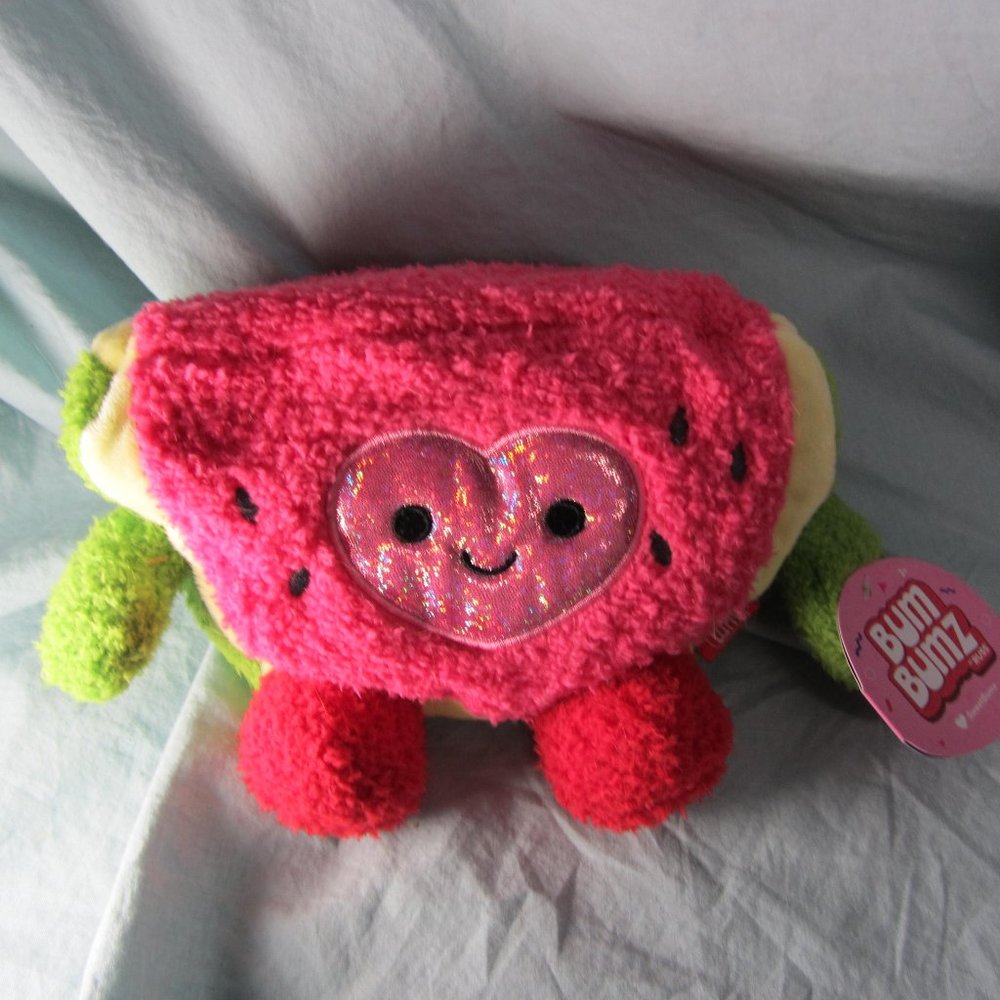 3 for $60 - plush 7.5" Kellytoy plush valentine watermelon NWT Bum Bumz (T212)